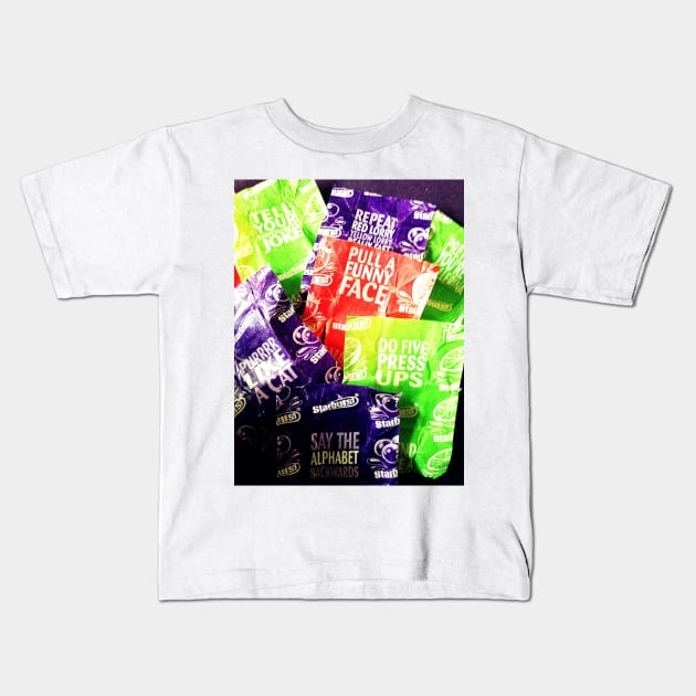 Starburst wrappers Kids T-Shirt by robsteadman